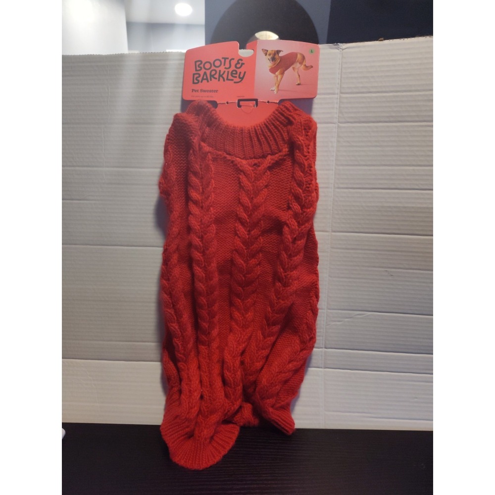 Boots & Barkley Size Large(up to 80lbs) Red Pet Sweater